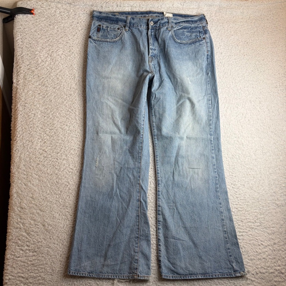 Abercrombie & Fitch 1892 Premium Denim Flare Jeans Mens 36x30 Light Wash Cotton